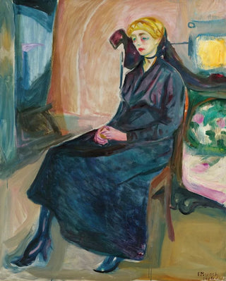 Young seated woman Young woman sitting - Edvard Munch — artwork view