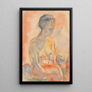 Reproduction of the painting Female nude sitting in backlight - Edvard Munch