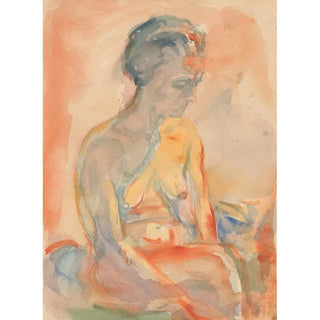 Reproduction of the painting Female nude sitting in backlight - Edvard Munch