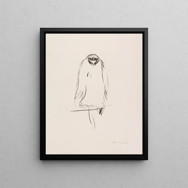 Eagle of prey sitting - Edvard Munch — framed artwork on a wall