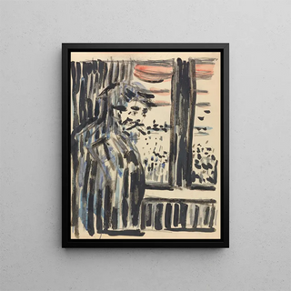 Standing figure - Edvard Munch — framed artwork on a wall