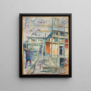 The construction of the winter studio - Edvard Munch — framed artwork on a wall