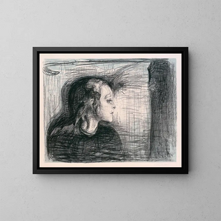 L'Enfant malade I - Edvard Munch — framed artwork on a wall