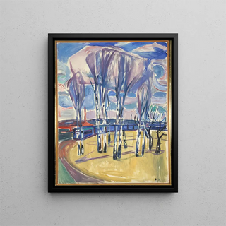 The tramway loop at Skyen - Edvard Munch — framed artwork on a wall