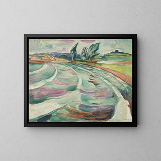 The Wave - Edvard Munch — framed artwork on a wall