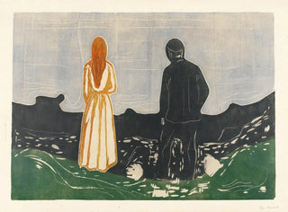 Two Human Beings, the Solitaires - Edvard Munch — artwork view