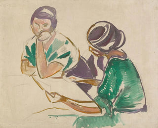 Deux femmes à la table - Edvard Munch — artwork view
