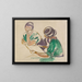 Deux femmes à la table - Edvard Munch — framed artwork on a wall