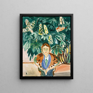 Under the Chestnut Tree - Edvard Munch — framed artwork on a wall