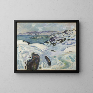 Winter on the Fjord - Edvard Munch — framed artwork on a wall
