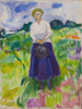 Woman in a Green Meadow - Edvard Munch — artwork view