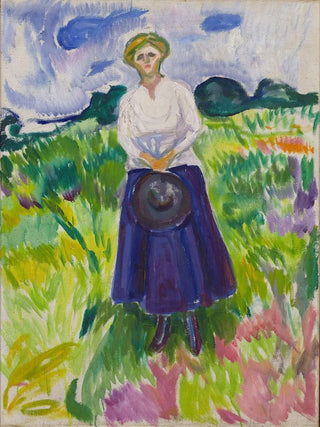 Woman in a Green Meadow - Edvard Munch — artwork view