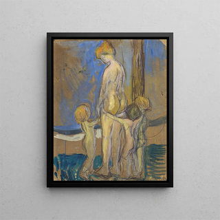 Woman with Children - Edvard Munch — framed artwork on a wall