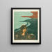 The Head of a Woman Against the Shore - Edvard Munch — framed artwork on a wall