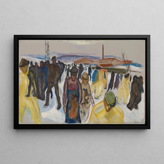 Workers Returning Home - Edvard Munch — framed artwork on a wall