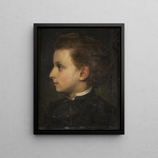 Boy in profile Study - Edvard Persus — framed artwork on a wall