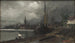 View of the city with port, study - Edvard Persus — artwork view