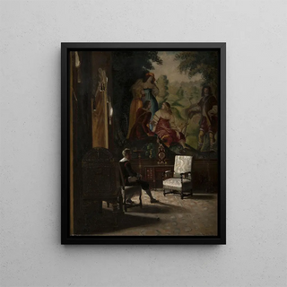 Gripsholm has been involved since the king's singing chamber with a male figure from the staff - Edvard Persus — framed artwork on a wall