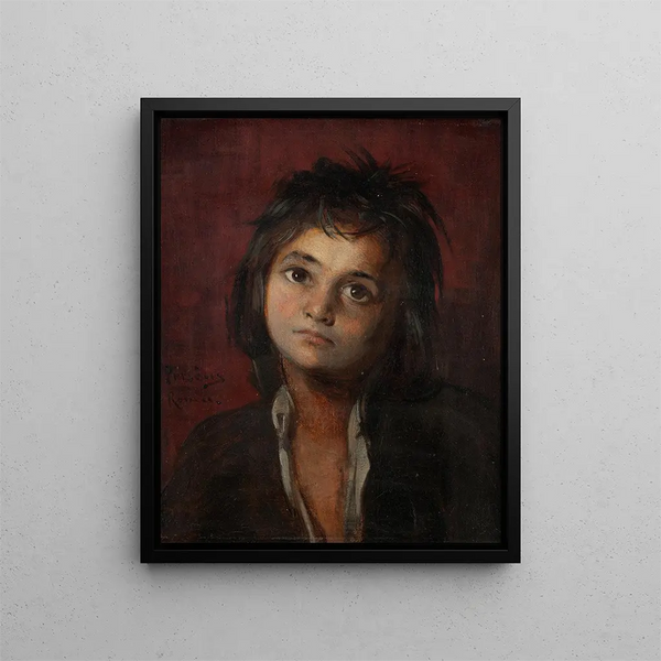 Study of a Roman Boy - Edvard Persus — framed artwork on a wall