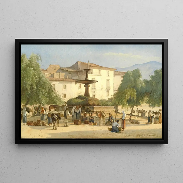the city view of Sulmona, Abruzzo, Italy - Edvard Petersen — framed artwork on a wall