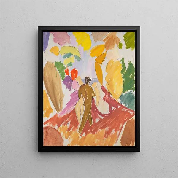 Faune et Nymphe - Edvard Weie — framed artwork on a wall