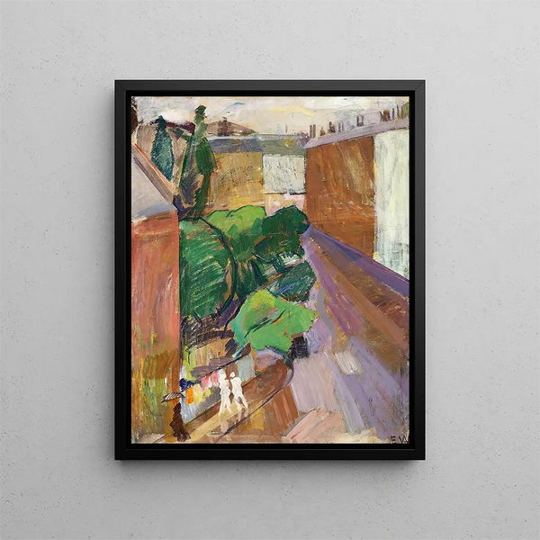 from Classensgade, rainy weather - Edvard Weie — framed artwork on a wall