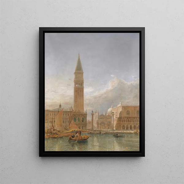 Place Saint-Marc, Venice - Edward Angelo Goodall — framed artwork on a wall
