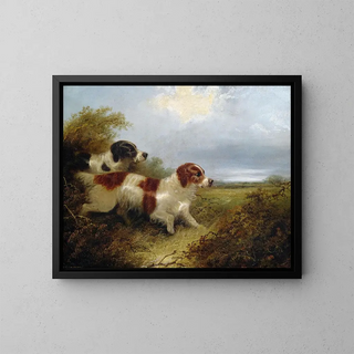 Two Terriers - Edward Armfield — framed artwork on a wall