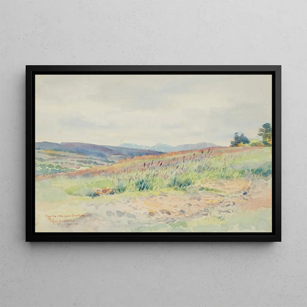 From the Hills Above Dunblane - Edward Barraud — framed artwork on a wall