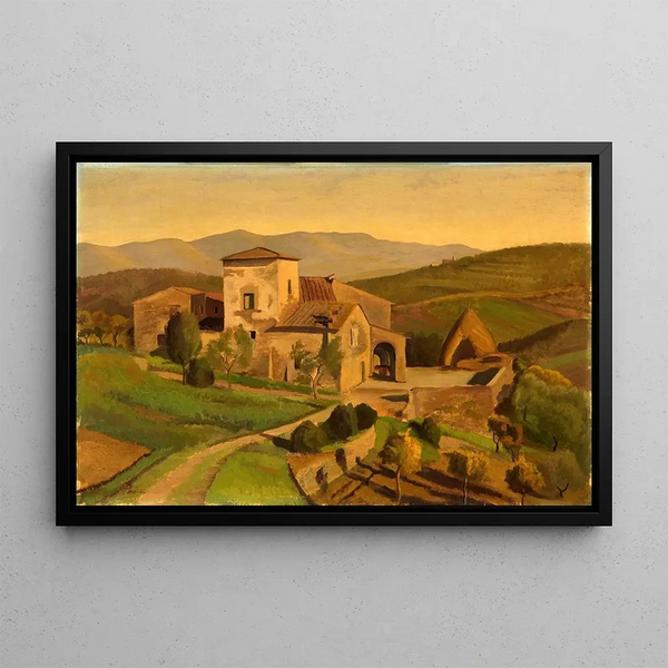 A Tuscan Farm - Edward Bruce — framed artwork on a wall