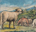 Lamb and oxen in a pastoral landscape - Edward Calvert — artwork view