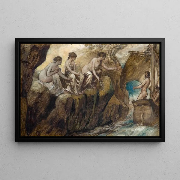 Ulysses and the Sirens - Edward Calvert — framed artwork on a wall