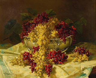 Still life with red and white currants - Edward Chalmers Leavitt — artwork view