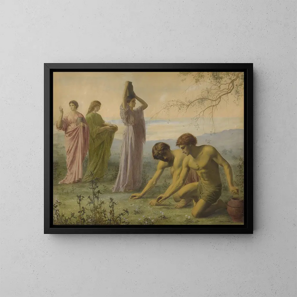 Les Israélites ramassant la manne - Edward Clifford — framed artwork on a wall