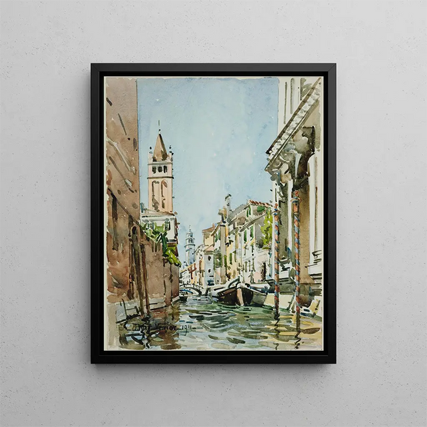 Rio di San Barnaba, Venice - Edward Darley Boit — framed artwork on a wall