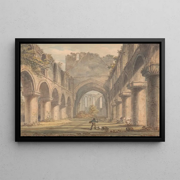 Abbey of Buildwas, Shropshire - Edward Dayes — framed artwork on a wall