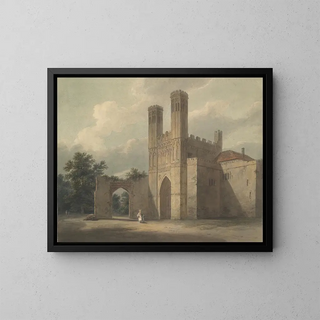 Entrance of the Saint Augustine Monastery in Canterbury - Edward Dayes — framed artwork on a wall