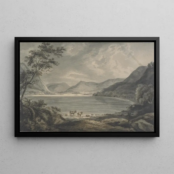 Landscape Lake Painting - Edward Dayes — framed artwork on a wall