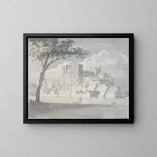 Minster of Ripon Painting - Edward Dayes — framed artwork on a wall