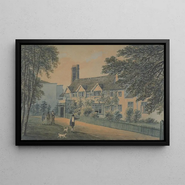 Village Street - Edward Dayes — framed artwork on a wall