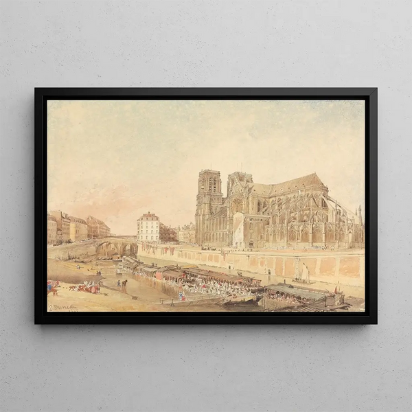 Notre-Dame de Paris depuis la rive gauche - Edward Duncan — framed artwork on a wall