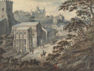 The Well of Sainte Winifred in Holywell, Flintshire, Wales, with the artist in the foreground - Edward Edwards — artwork view