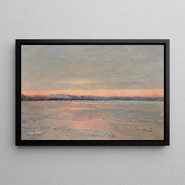 Winter Twilight on the Charles River - Edward Emerson Simmons — framed artwork on a wall
