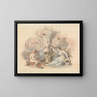 Allegory of Steam - Edward Francis Burney — framed artwork on a wall