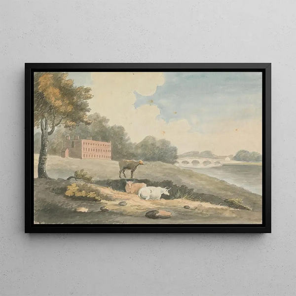 Pastoral Painting - Edward Francis Burney — framed artwork on a wall