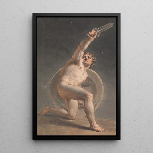 Reproduction of the painting Study of a male nude - Edward Francis Burney