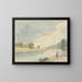 Woman fishing - Edward Francis Burney — framed artwork on a wall