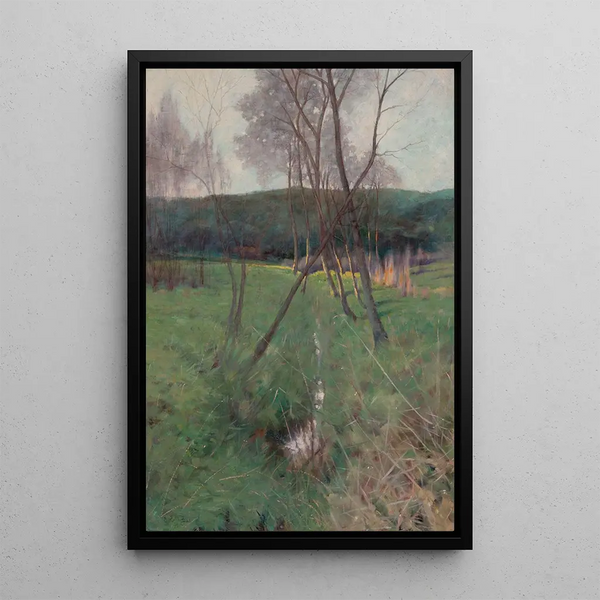 Reproduction of the painting Trees along a stream - Edward Frederick Ertz