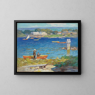 A Day of Fishing - Edward Henry Potthast — framed artwork on a wall