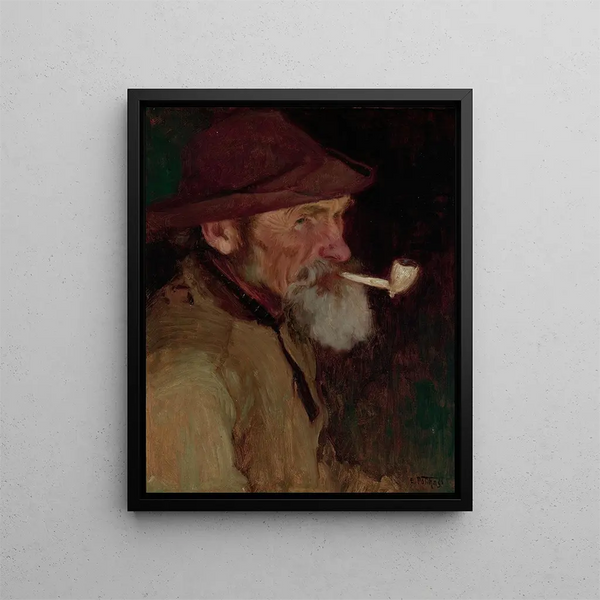 A Maine Fisherman - Edward Henry Potthast — framed artwork on a wall